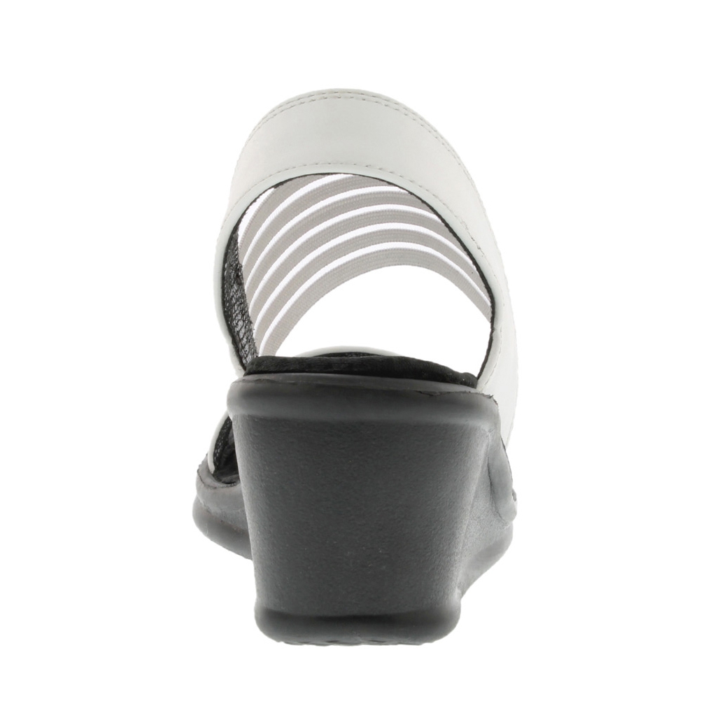 Lds Sci-fi wht sling back wedge sandal