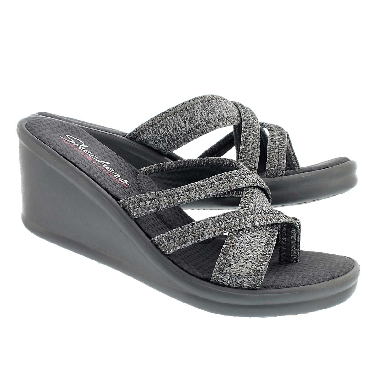 Lds Rumblers gry thong wedge sandal
