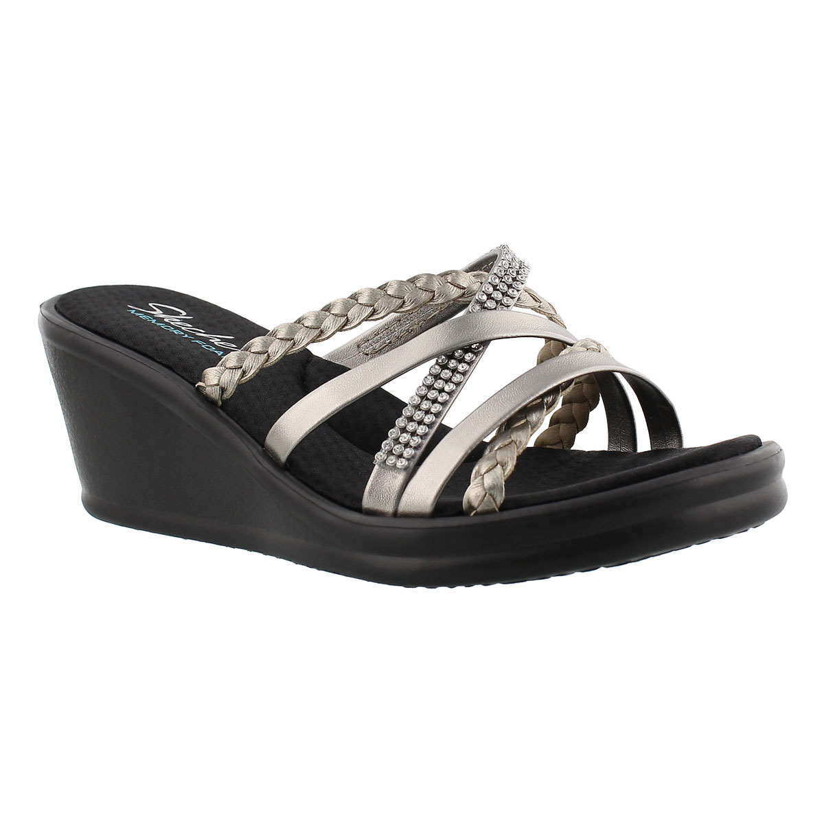 Women's WILD CHILD pewter wedge sandals