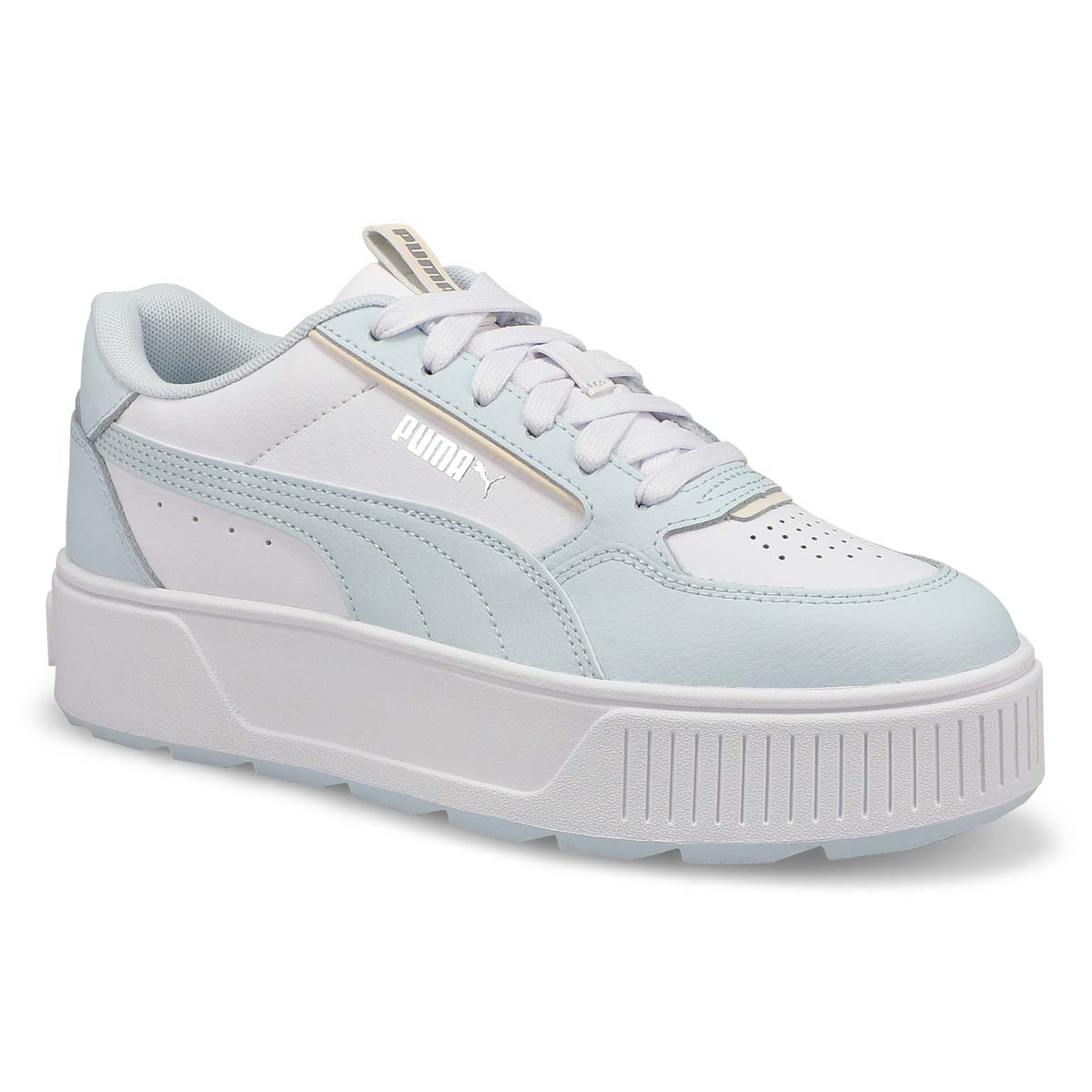 Ladies Karmen Rebelle Platform Sneaker- White/Dewdrop/Silver