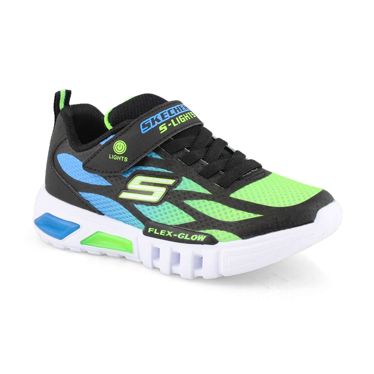 Bys Flex-Glow black/lme light up sneaker