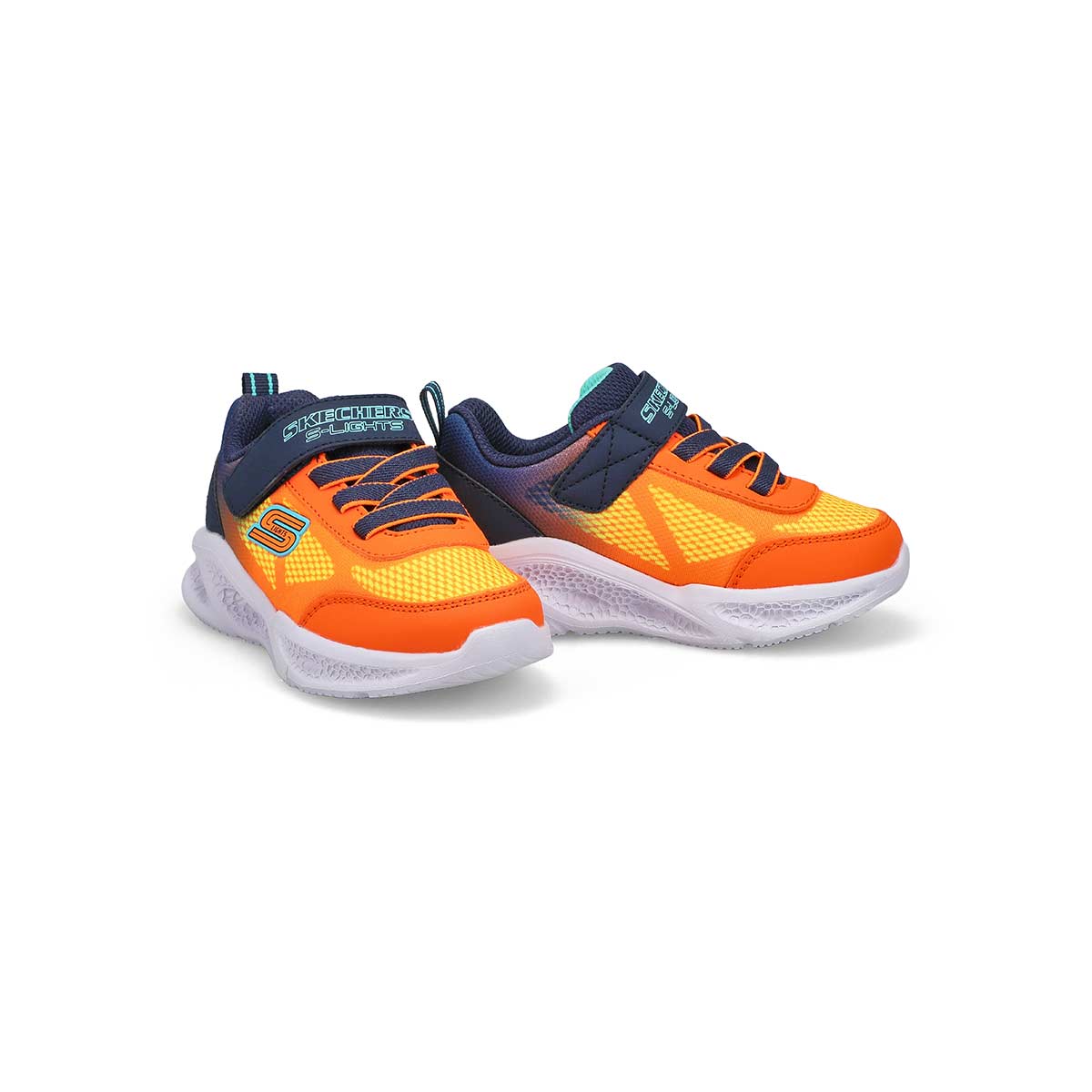 Infants B Meteor-Lights Sneaker - Navy/Orange