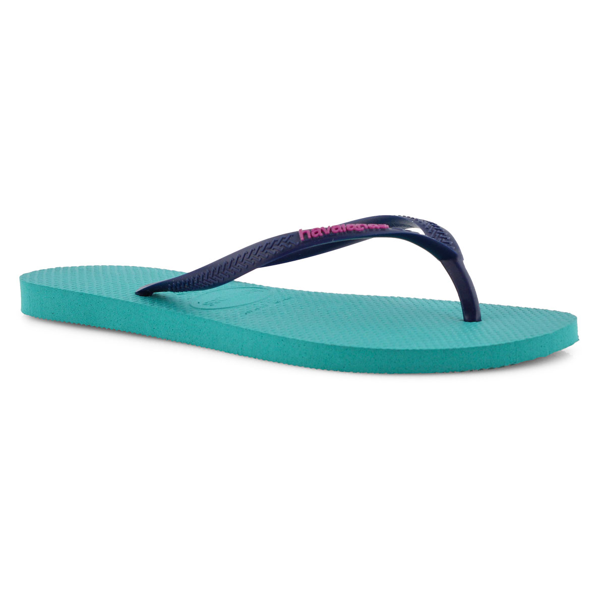 Lds Slim Logo Pop Up lake grn flip flop