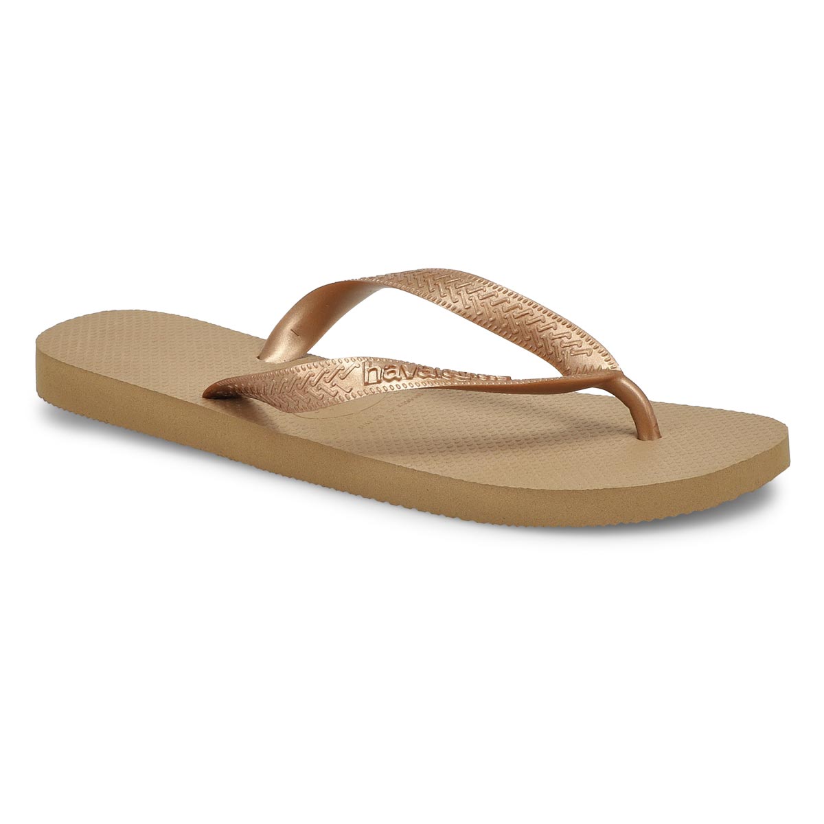 Lds Top Tiras rose gold flip flop