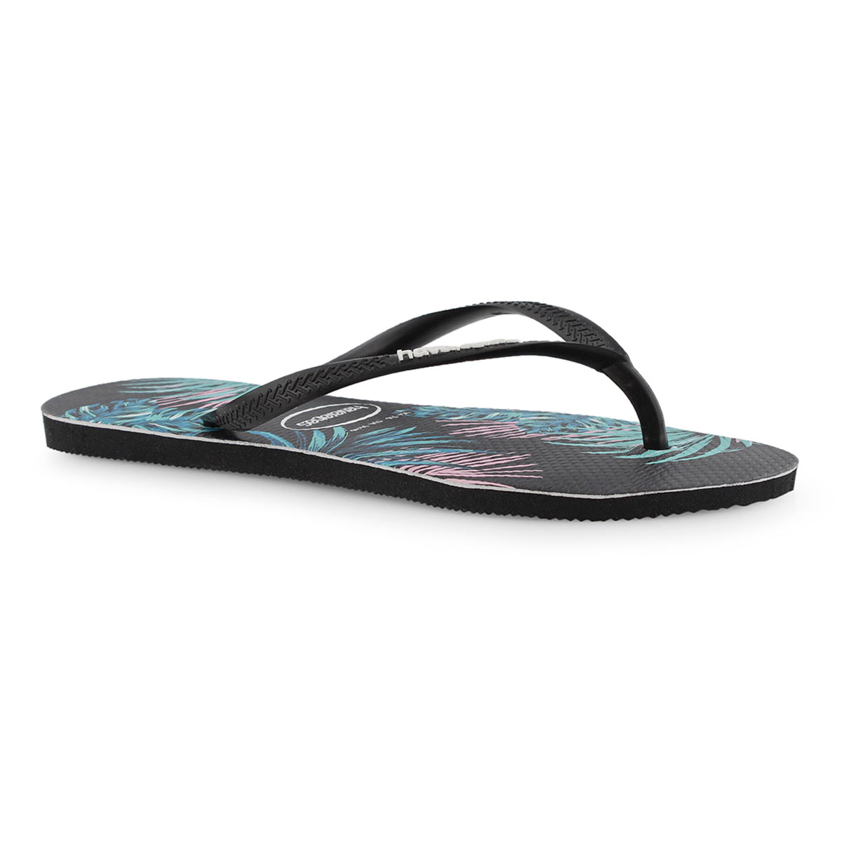 Lds Slim Tropical Floral bk/mlt flipflop