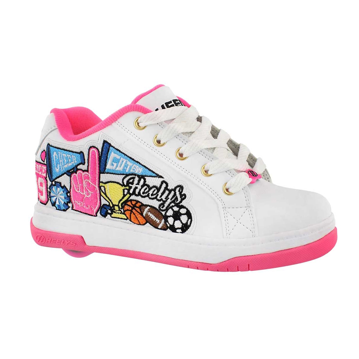Girls' SPLIT white/pink/cheer skate sneakers
