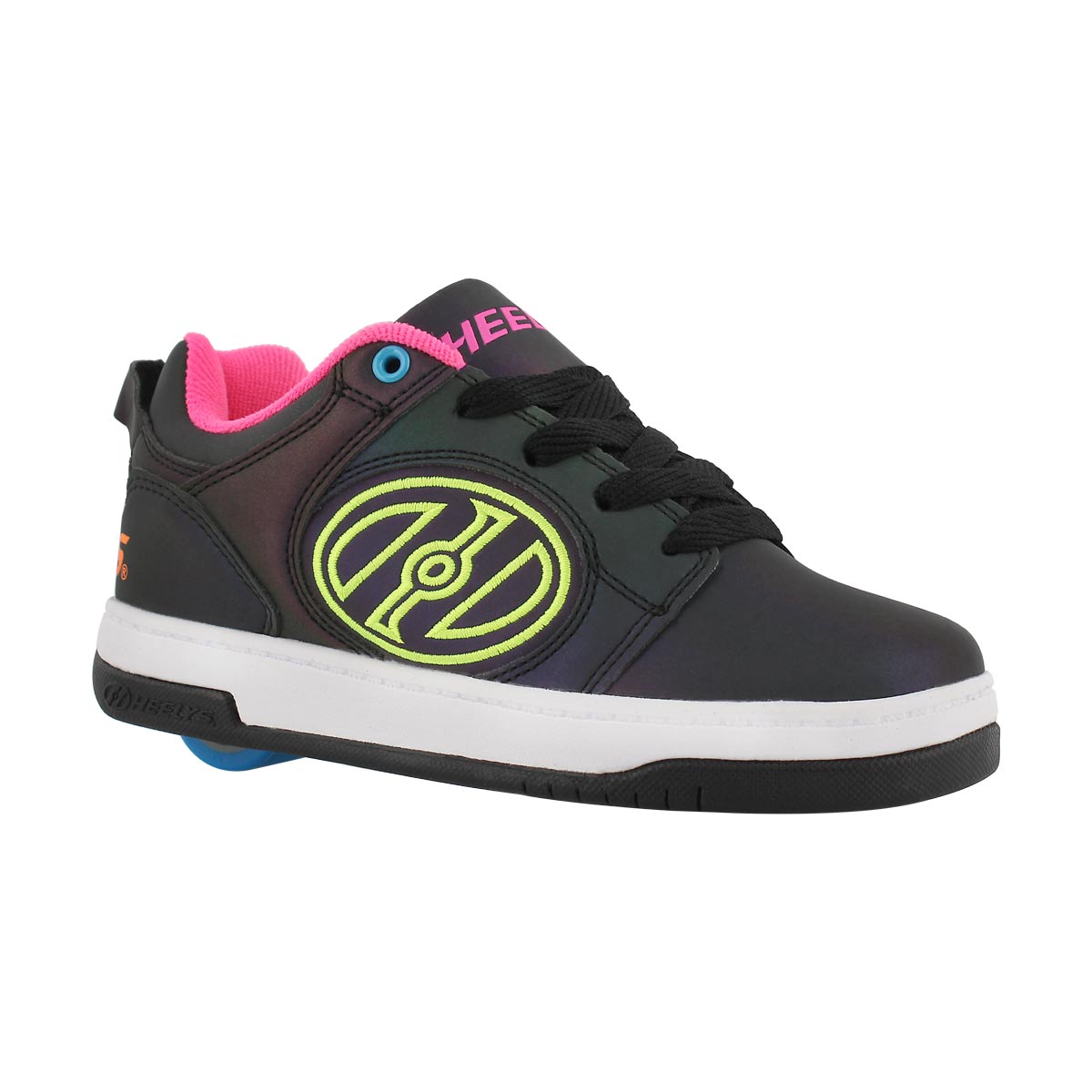 Grls Voyager blk/ylw/pnk skate sneaker
