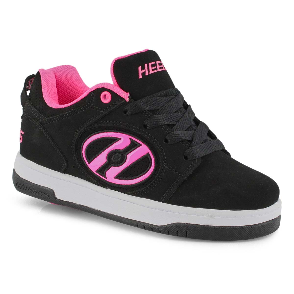 Grls Voyager blk/pnk laceup skate snkr