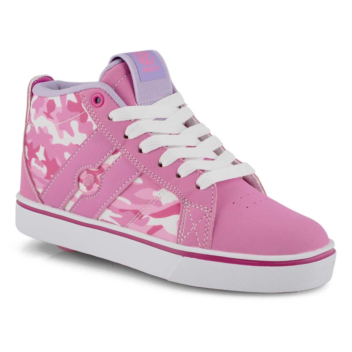 Grls Racer Mid pnk/wht camo hi skate snk