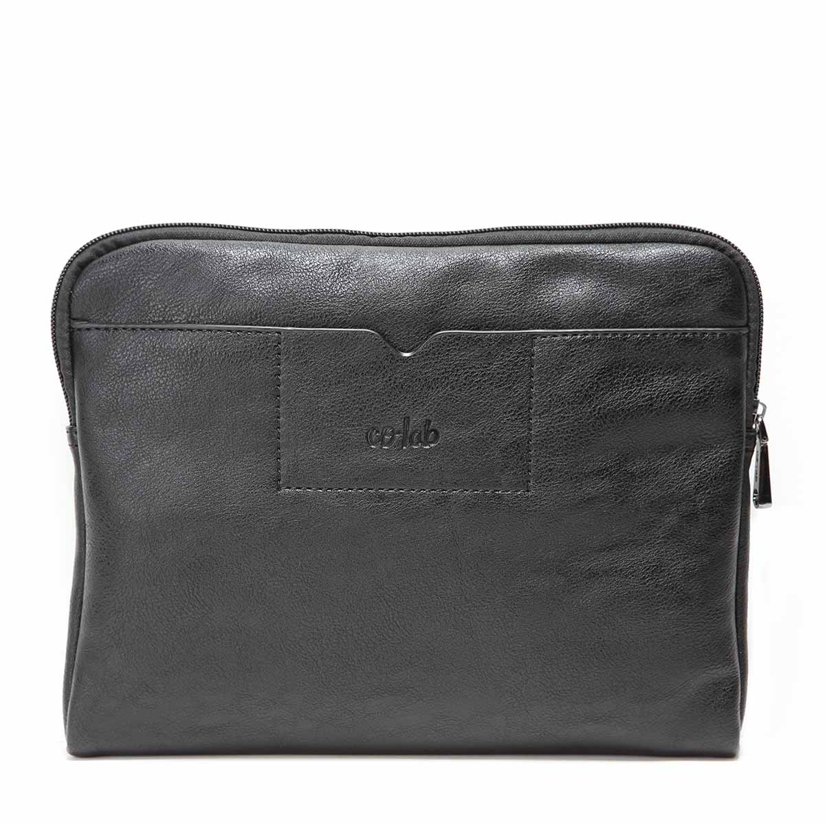 Unisex black smooth manmade Tablet Case
