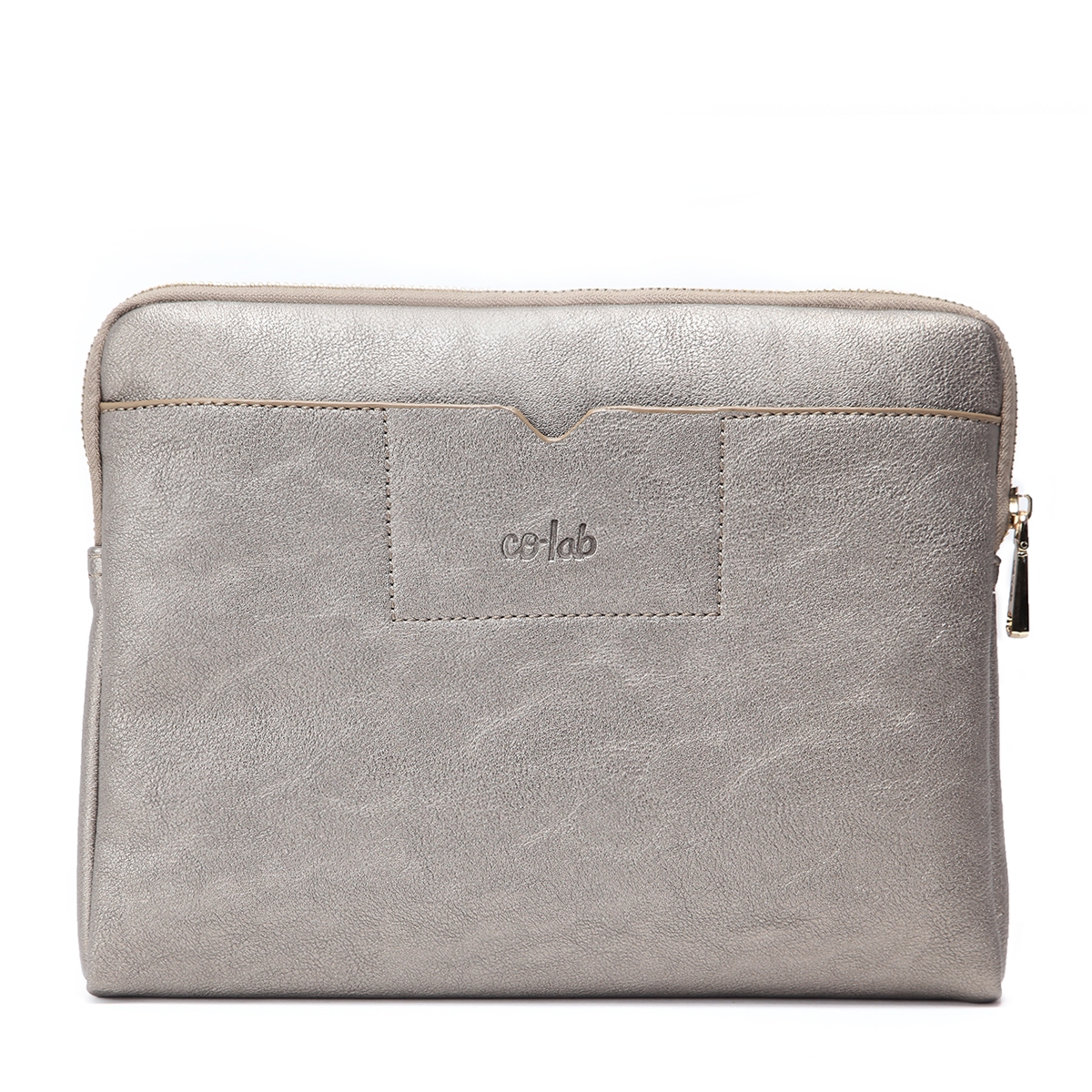 Unisex pewter smooth manmade Tablet case