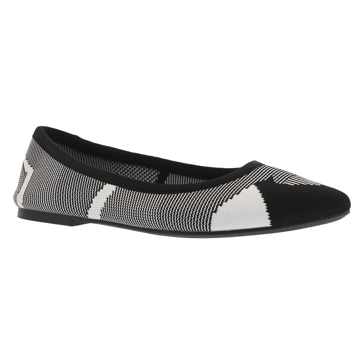 Lds Cleo Wham black/white casual flat