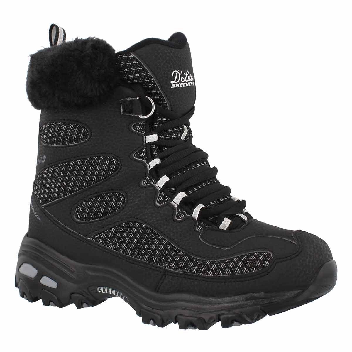 Women's D'LITES black lace up winter boots