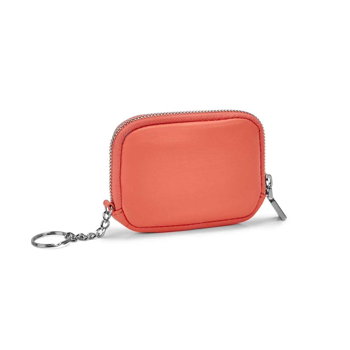 Women's coral zip up wallet