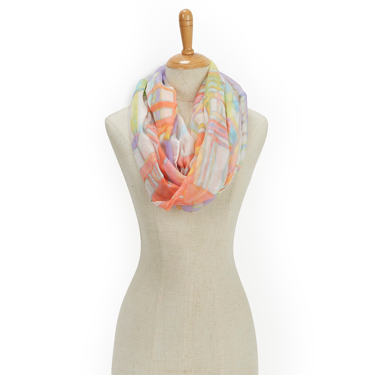 Lds Essentials WaterColorPlaid mlt scarf