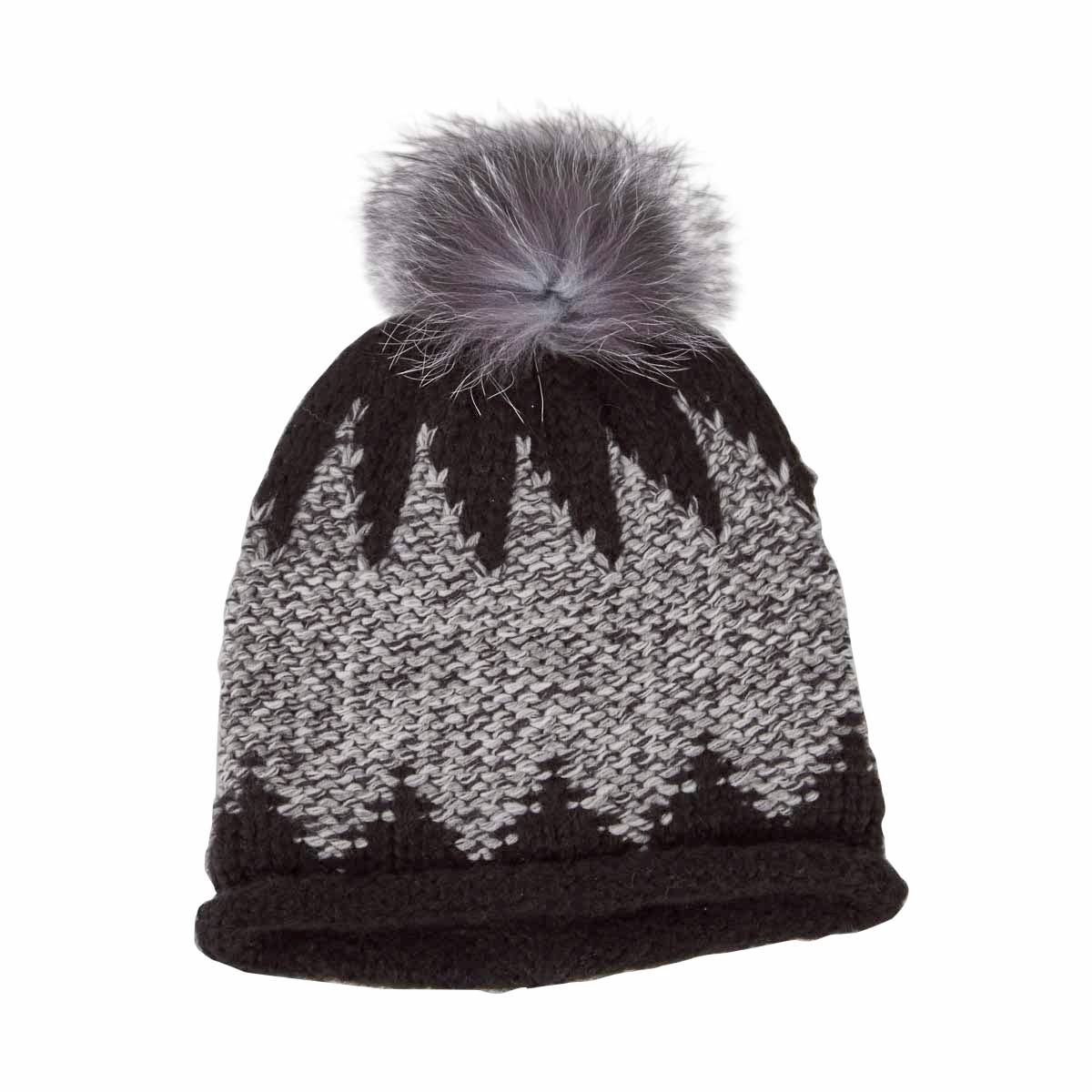 Tuque Chunky Zig Zag Fur Pom,nr,fem