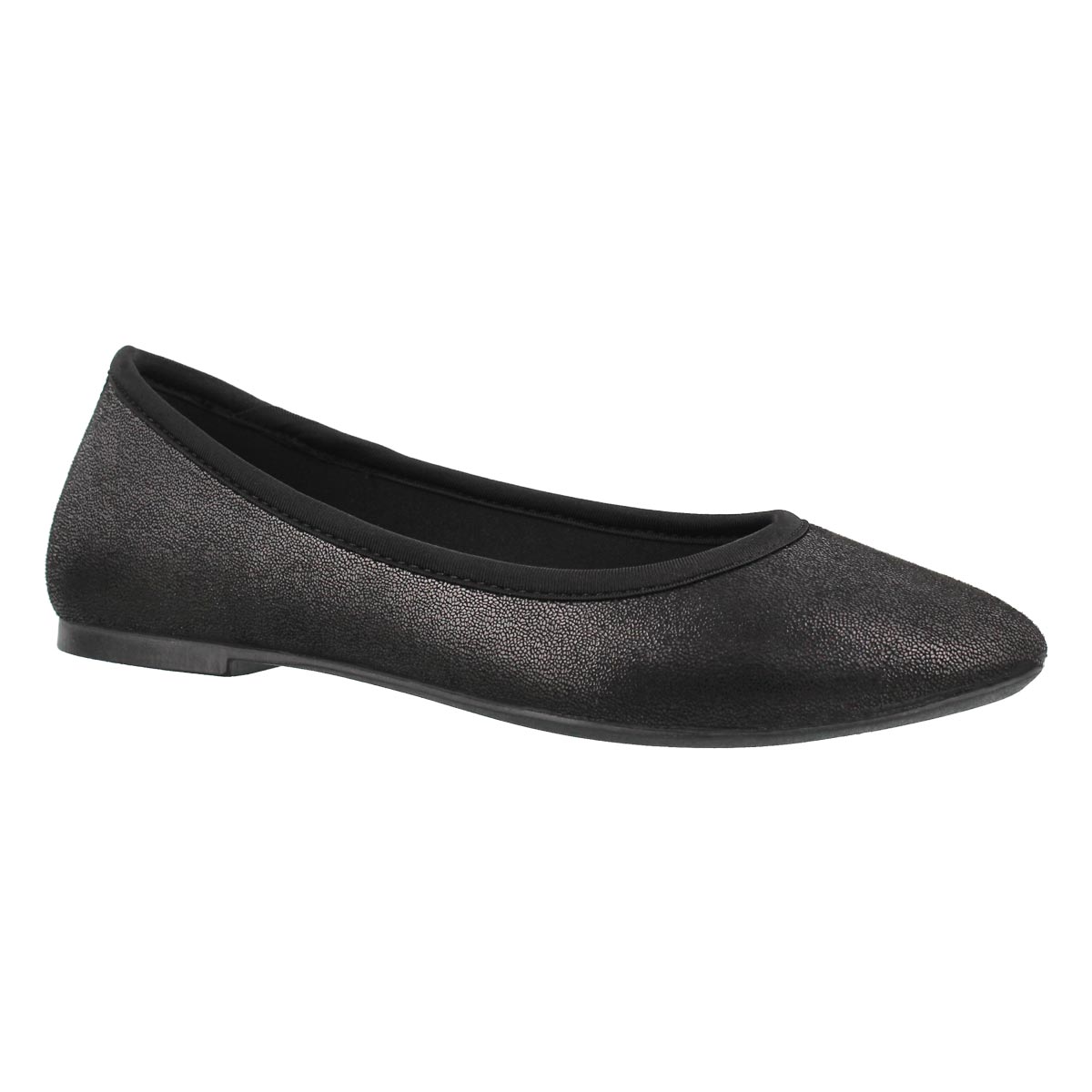 Lds Cleo black metallic casual flat