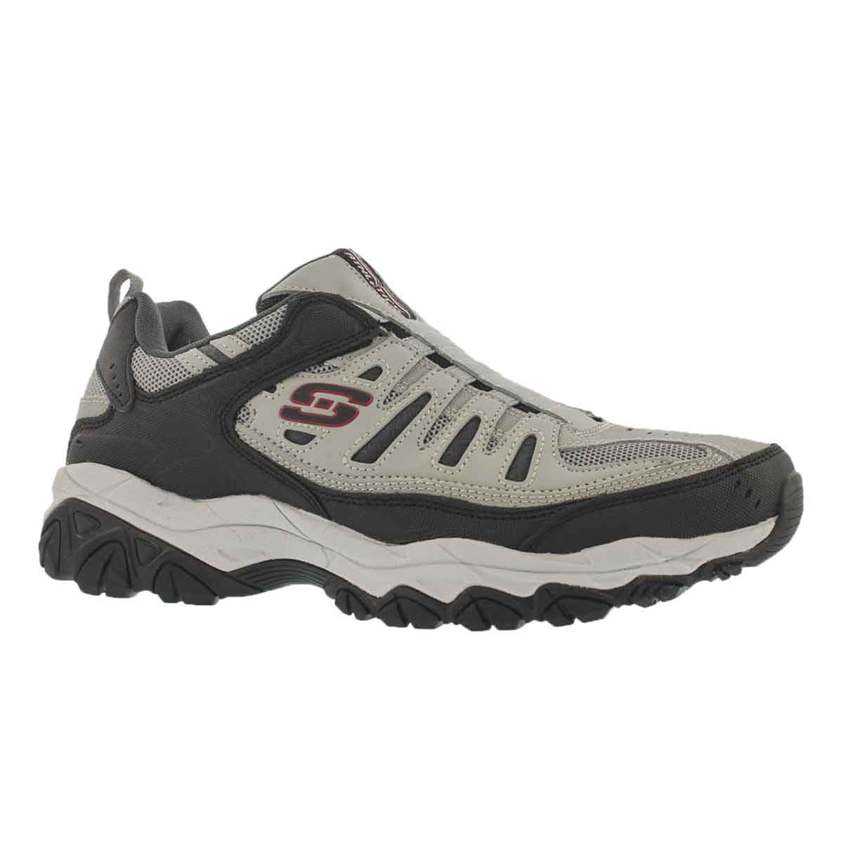Men's AFTER BURN gy/bk slip on sneakers
