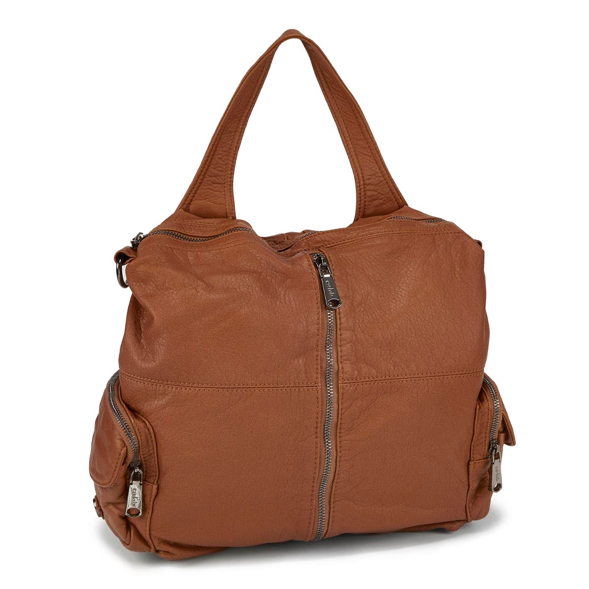 Women's 5371 cognac washed convertible backpack