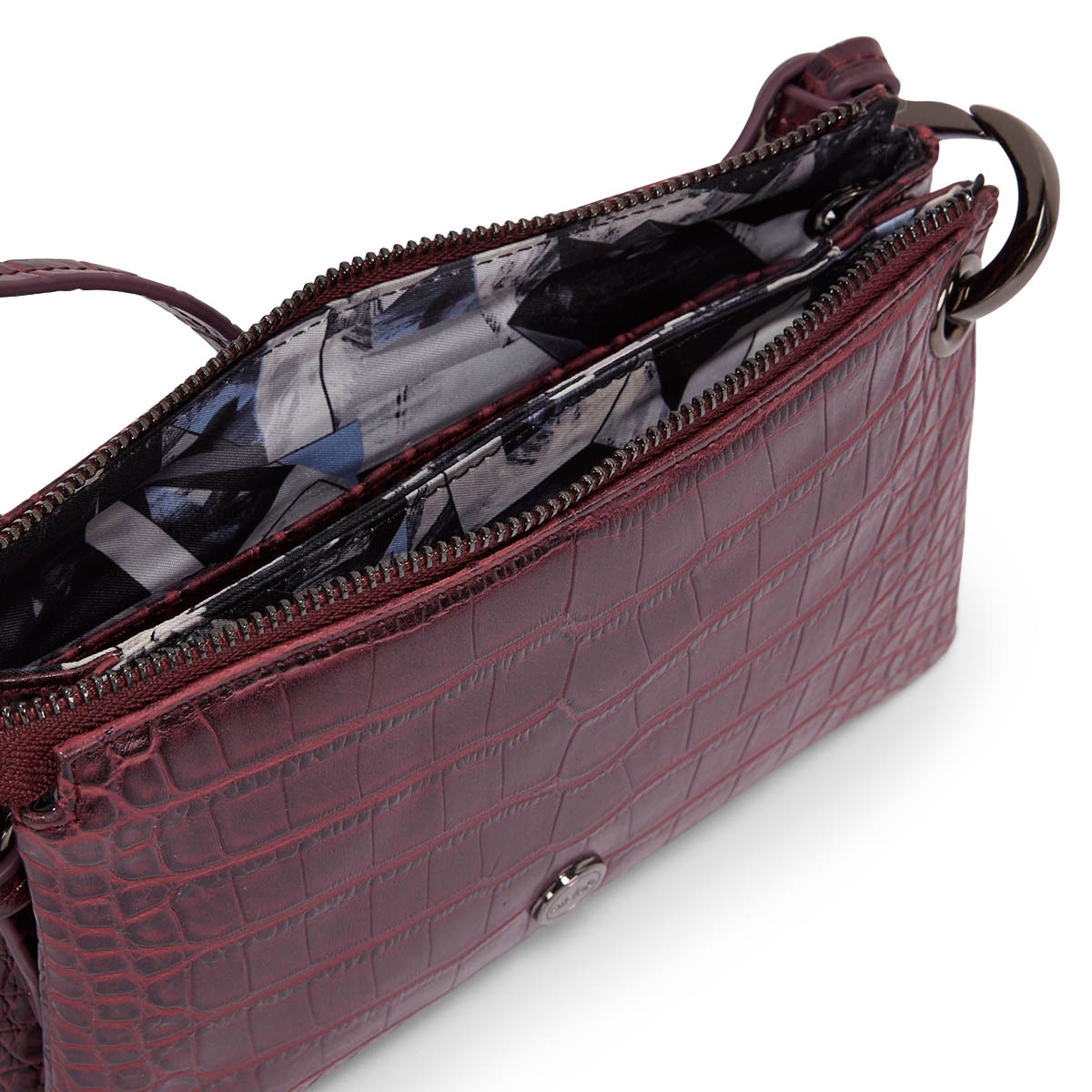 Mini-sac bandoul 5380, imp croco vin, fe