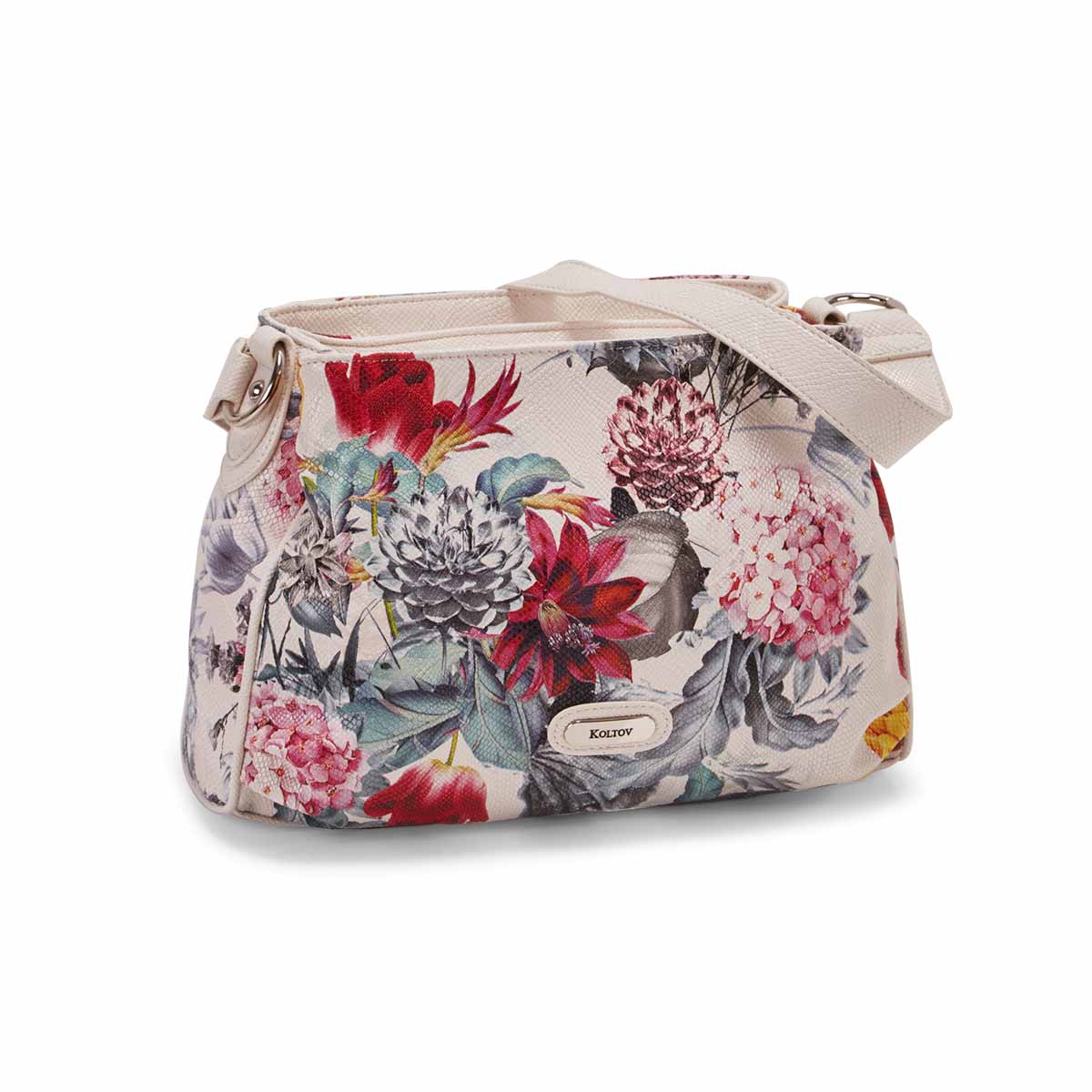 Women's KACEY white floral multi satchel