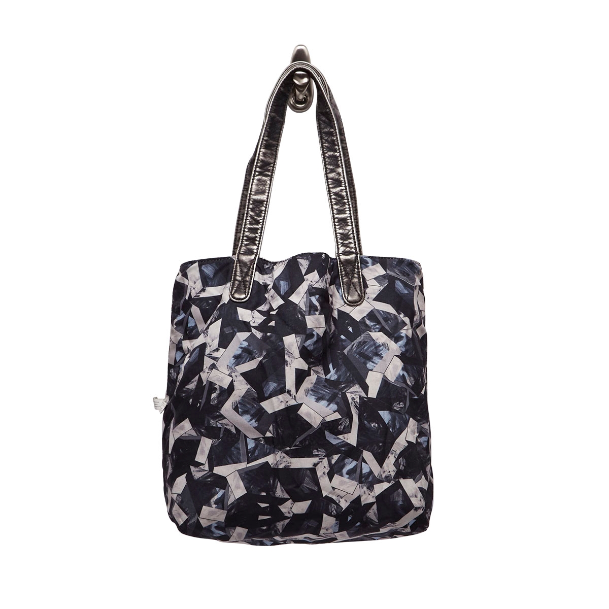 Lds black washed reversibe tote