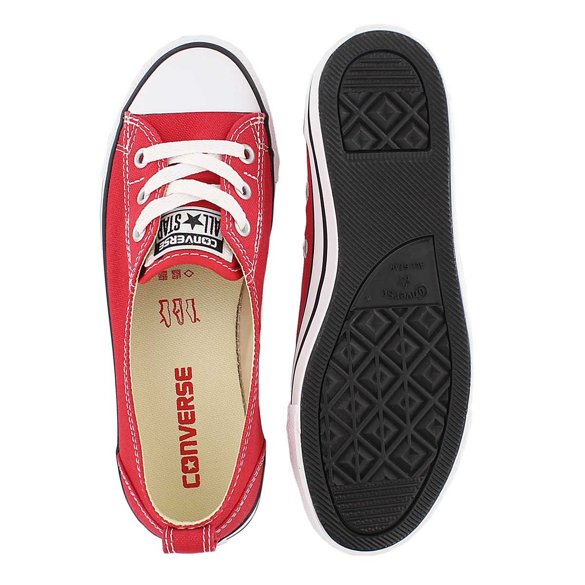 Lds CT A/S Ballet Lace red slip on