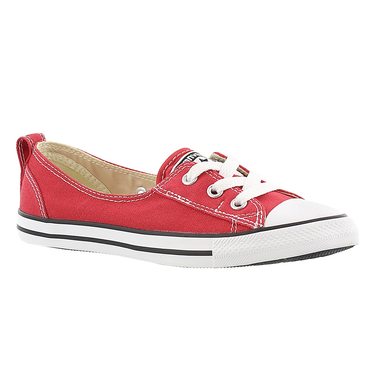 Lds CT A/S Ballet Lace red slip on
