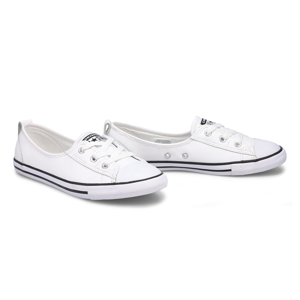 Lds CT A/S Ballet Lace white lthr sneakr