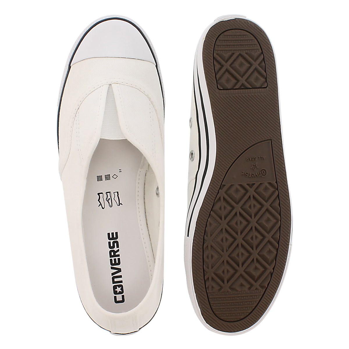 Lds CT AllStar Cove Canvas wht slip on