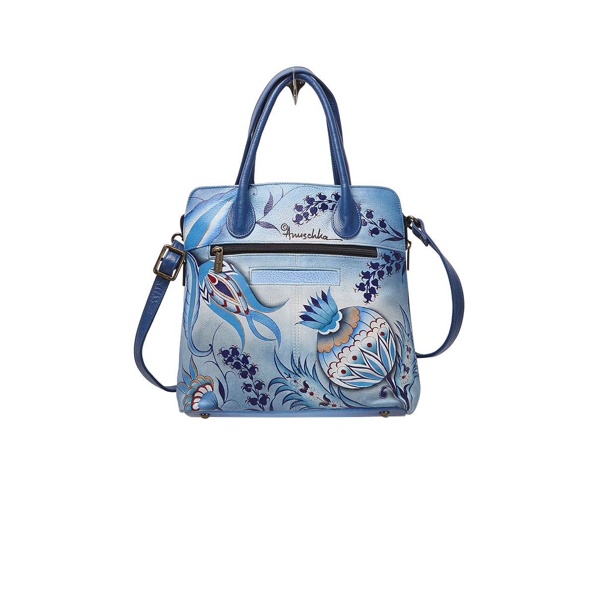 Printed lthr Bewitching Blues conv. tote