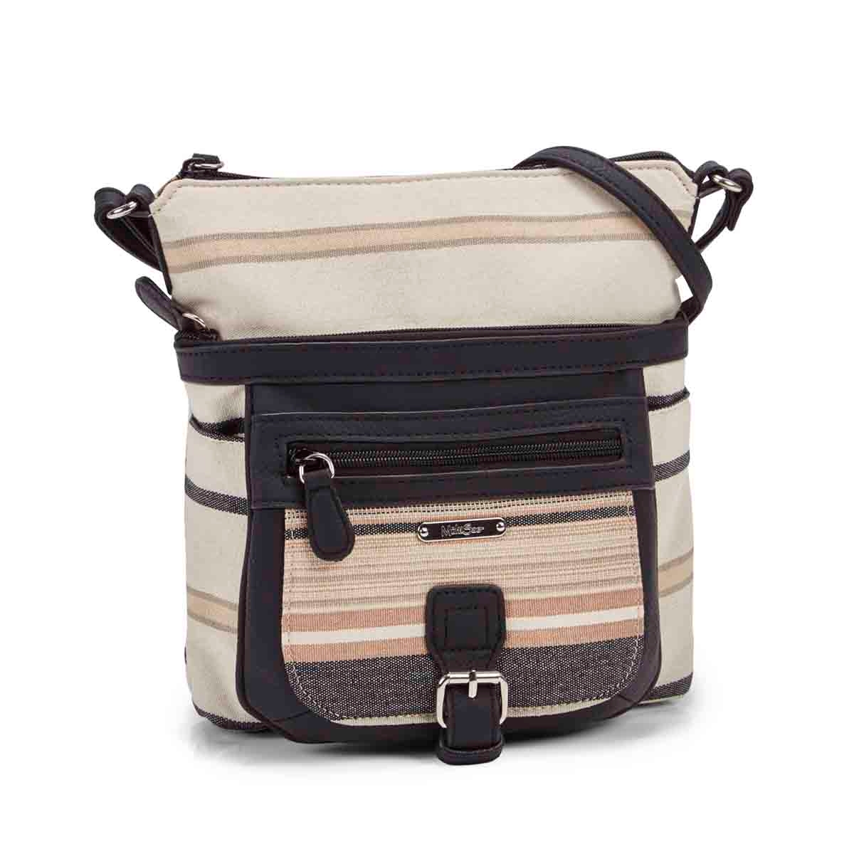 Women's mini FLARE natural/black crossbody bag