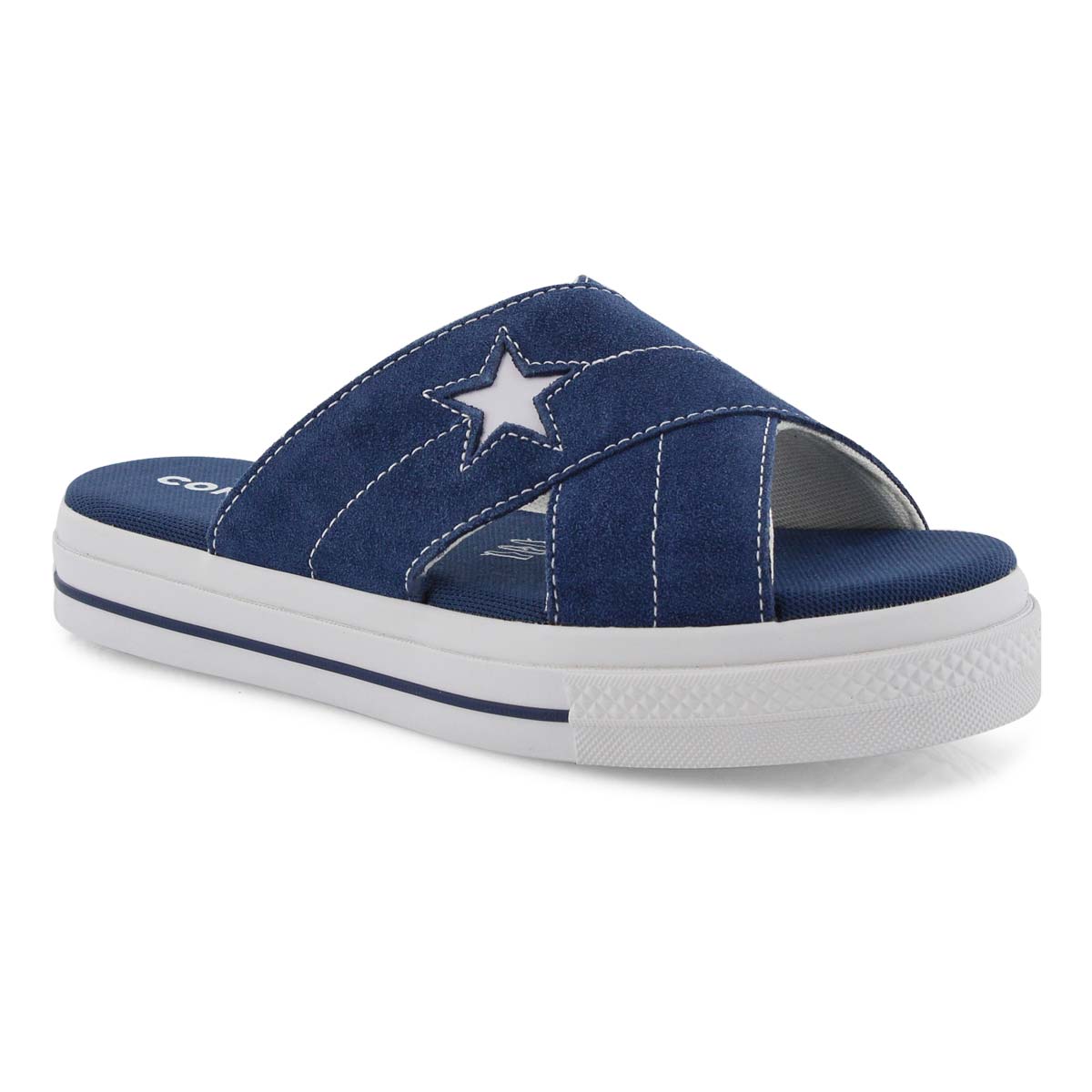 Lds One Star nvy casual slide sandal
