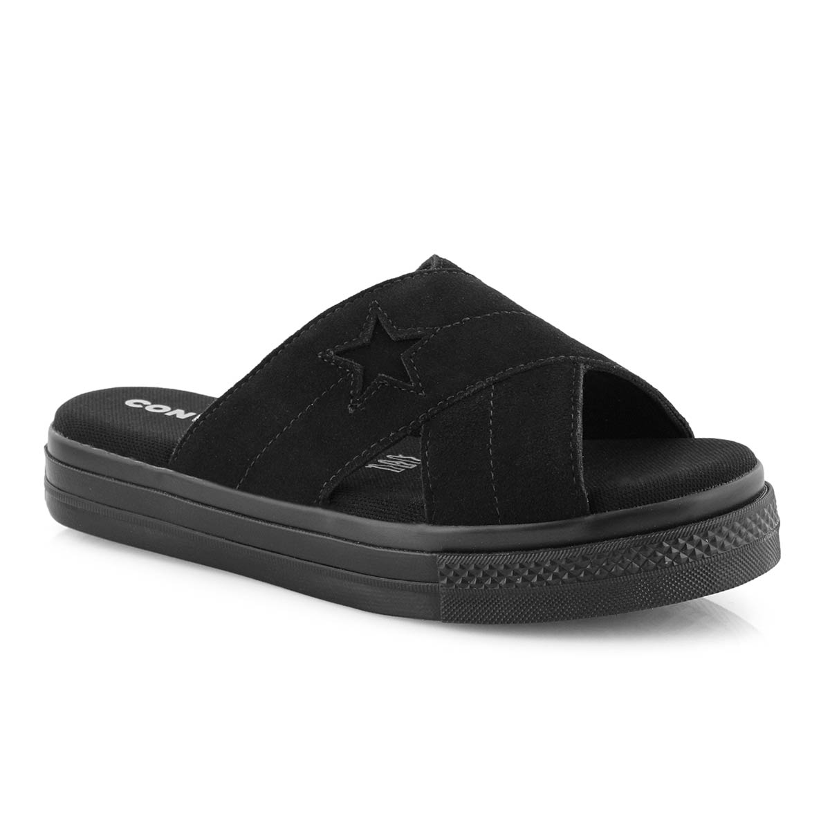 Lds One Star blk/blk casual slide sandal