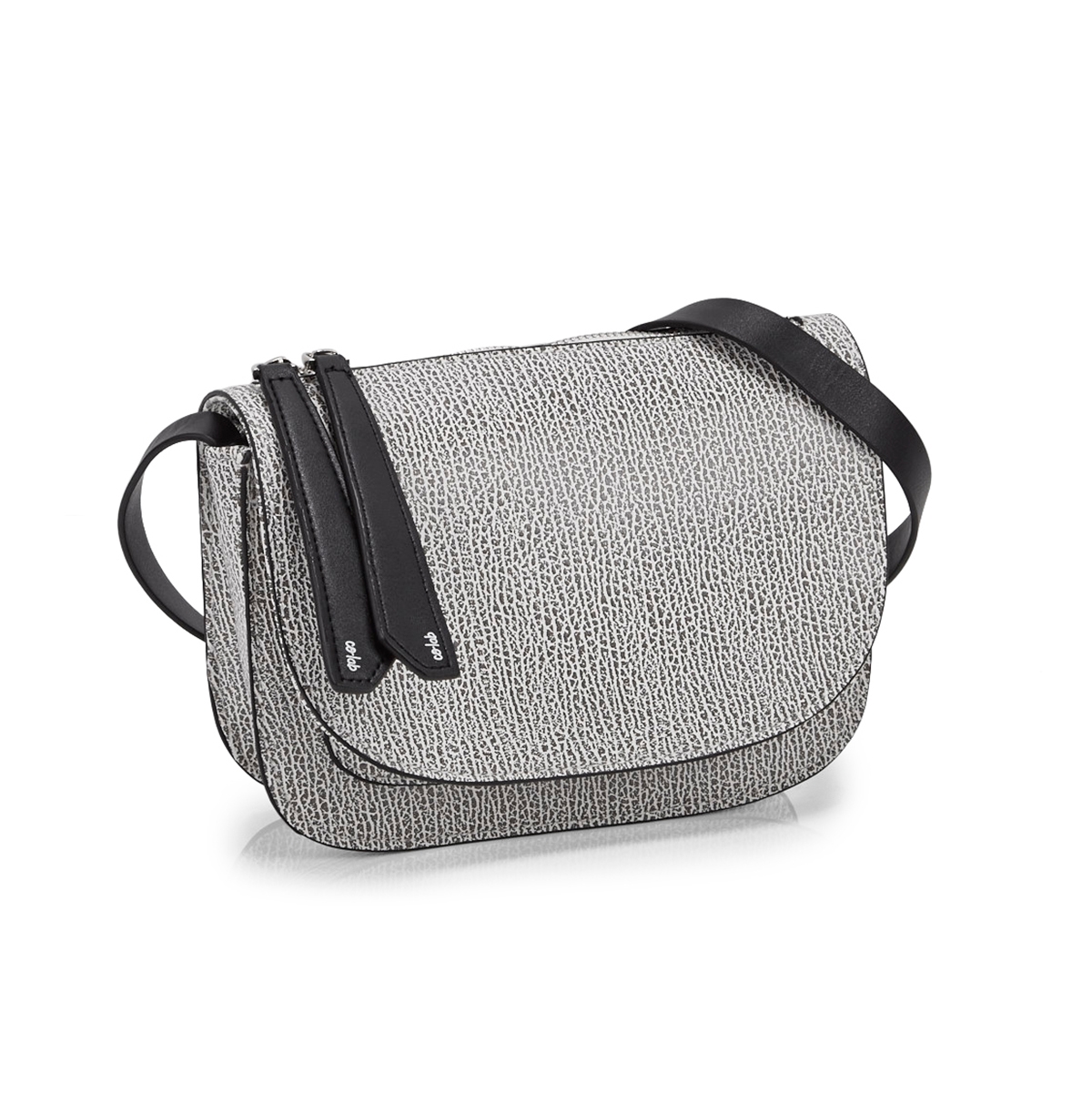 Lds Mini Saddle black/white cross body