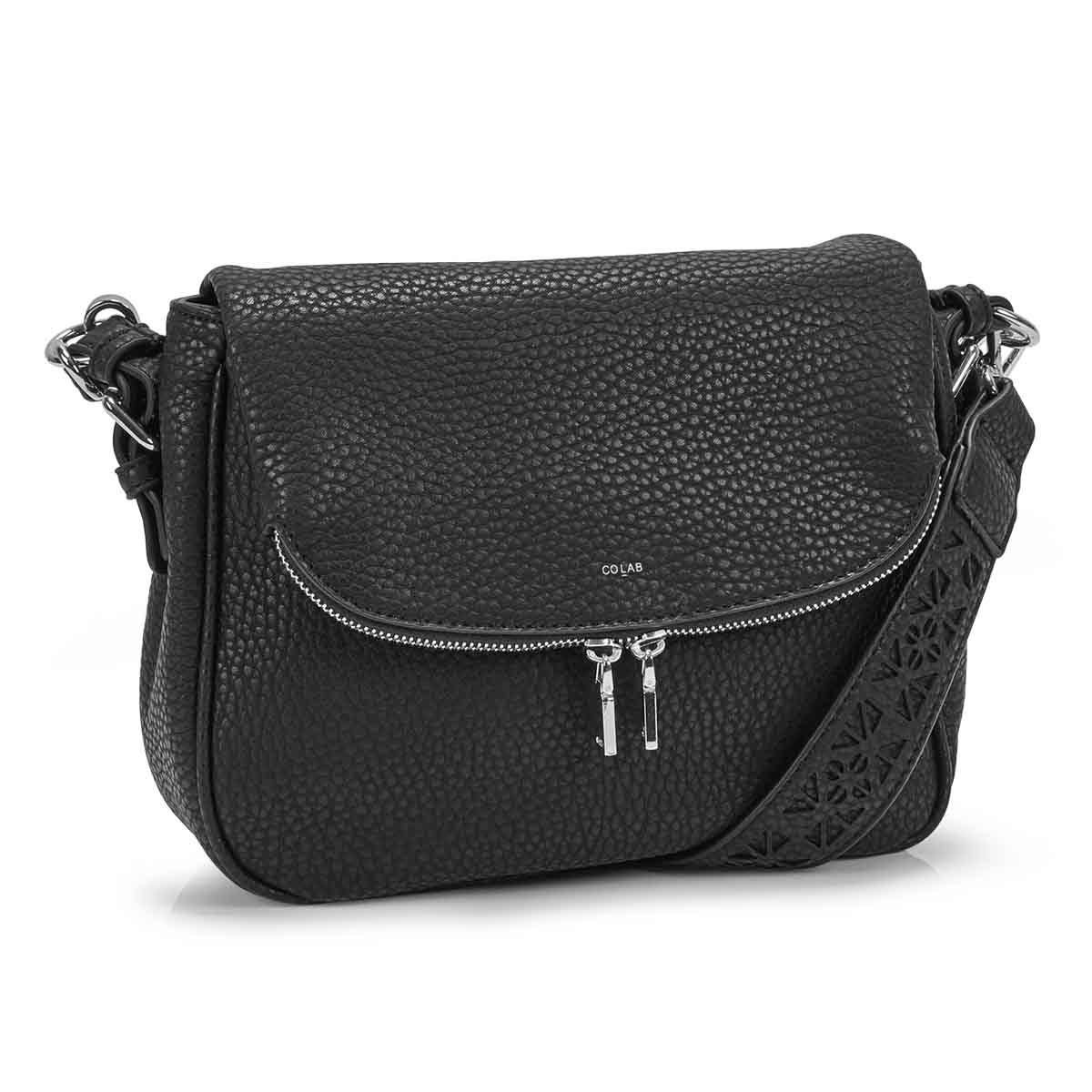 Women's SASHA black hobo crossbody bag