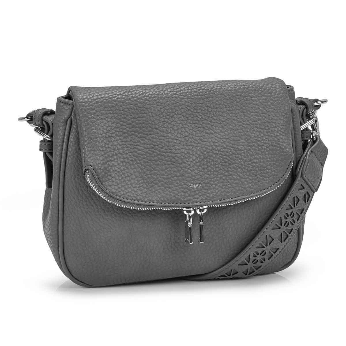 Women's SASHA grey hobo crossbody bag