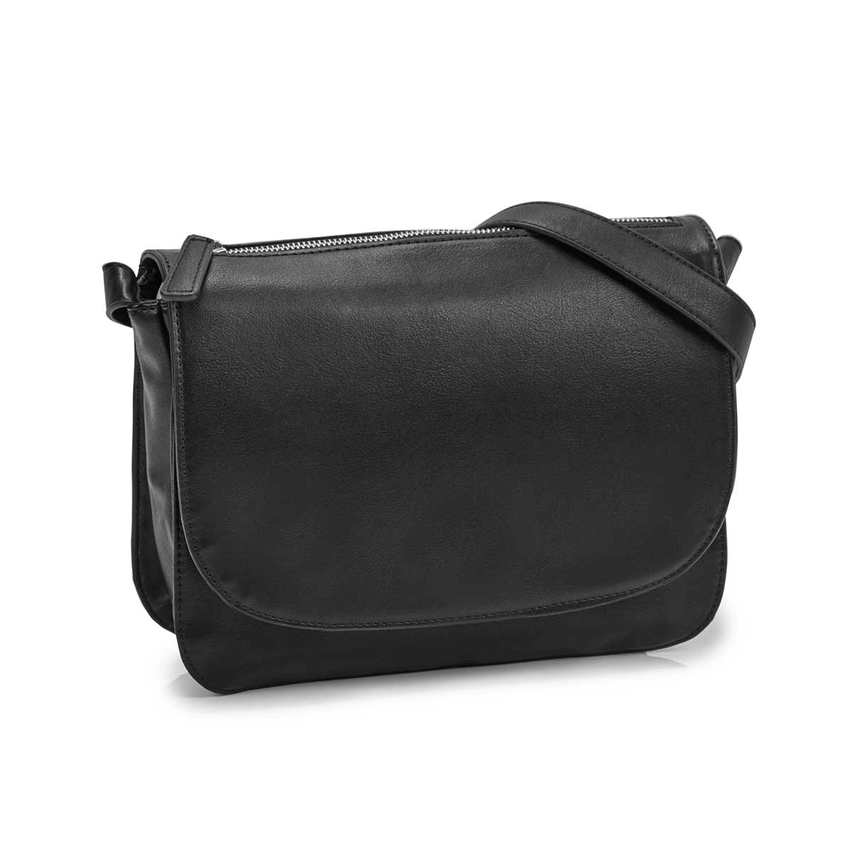 Women's MATTIE black crossbody saddle bag
