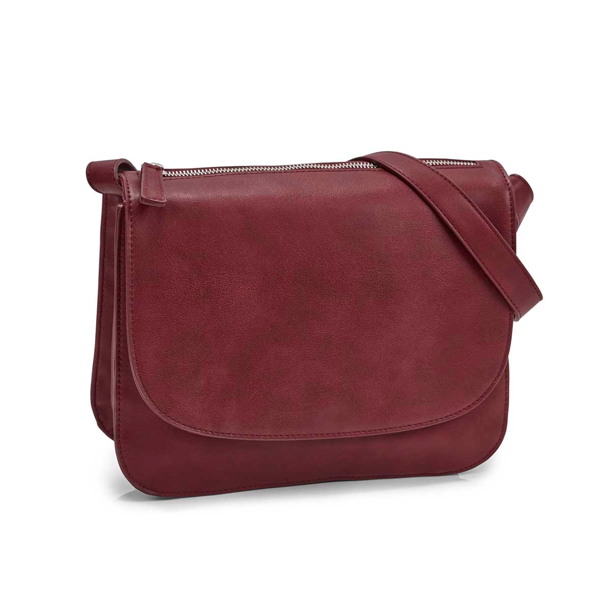Women's MATTIE plum crossbody saddle bag
