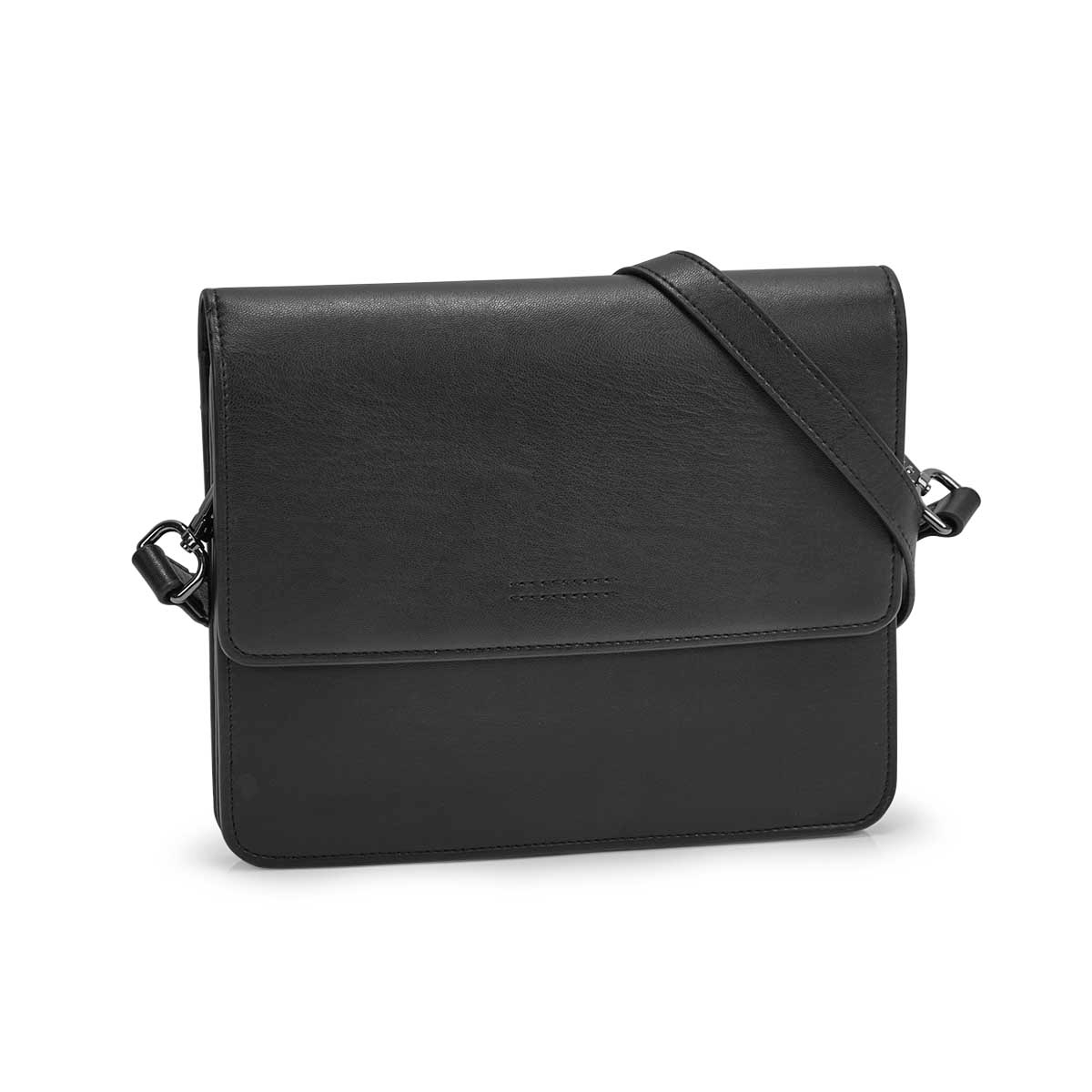 Women's ALEXIS black flap crossbody bag