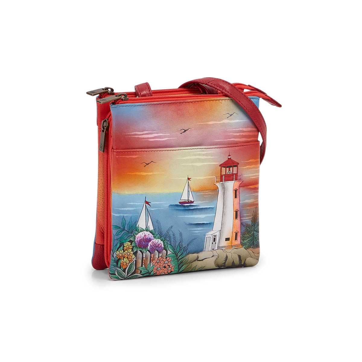 Painted lthr GuidingLight trvl crossbody