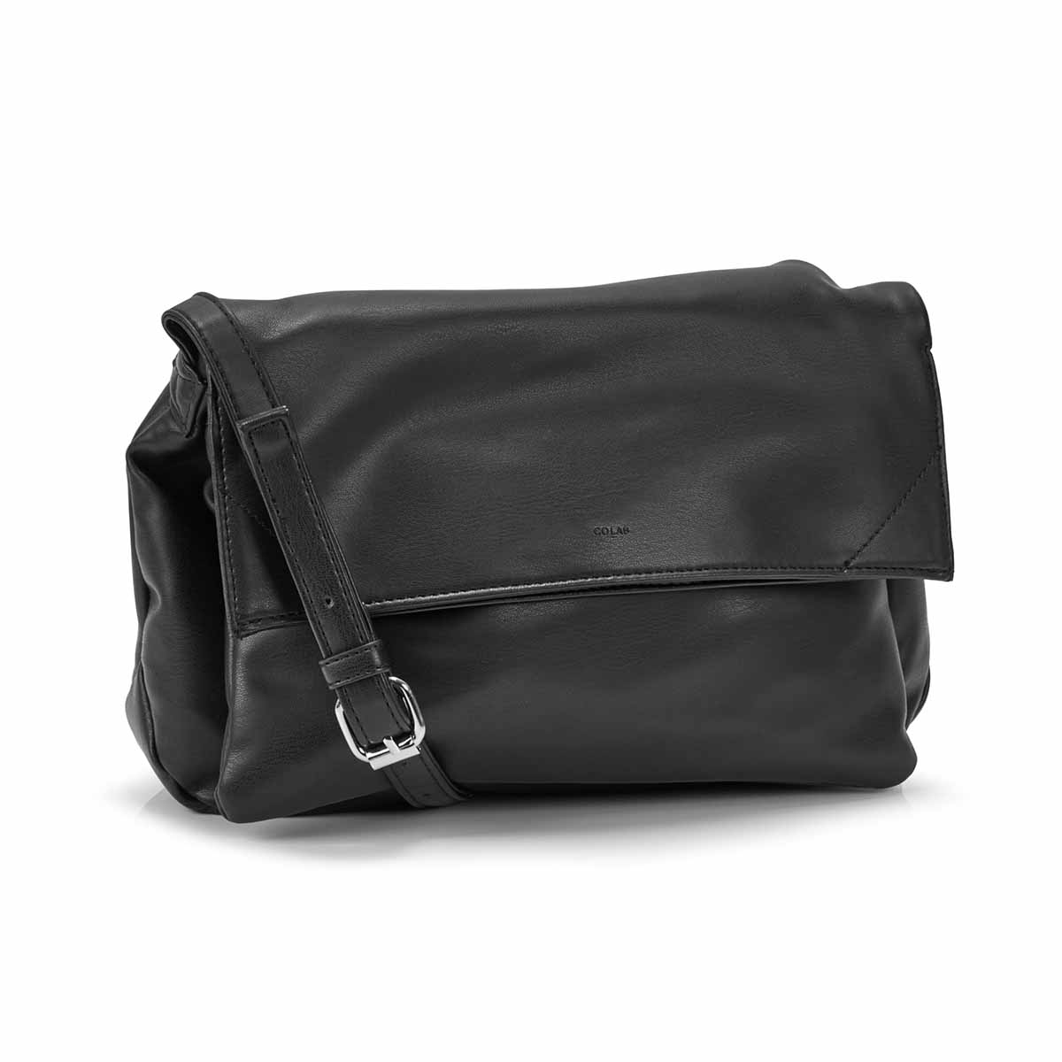 Women's HARLOW foldover black crossbody bag