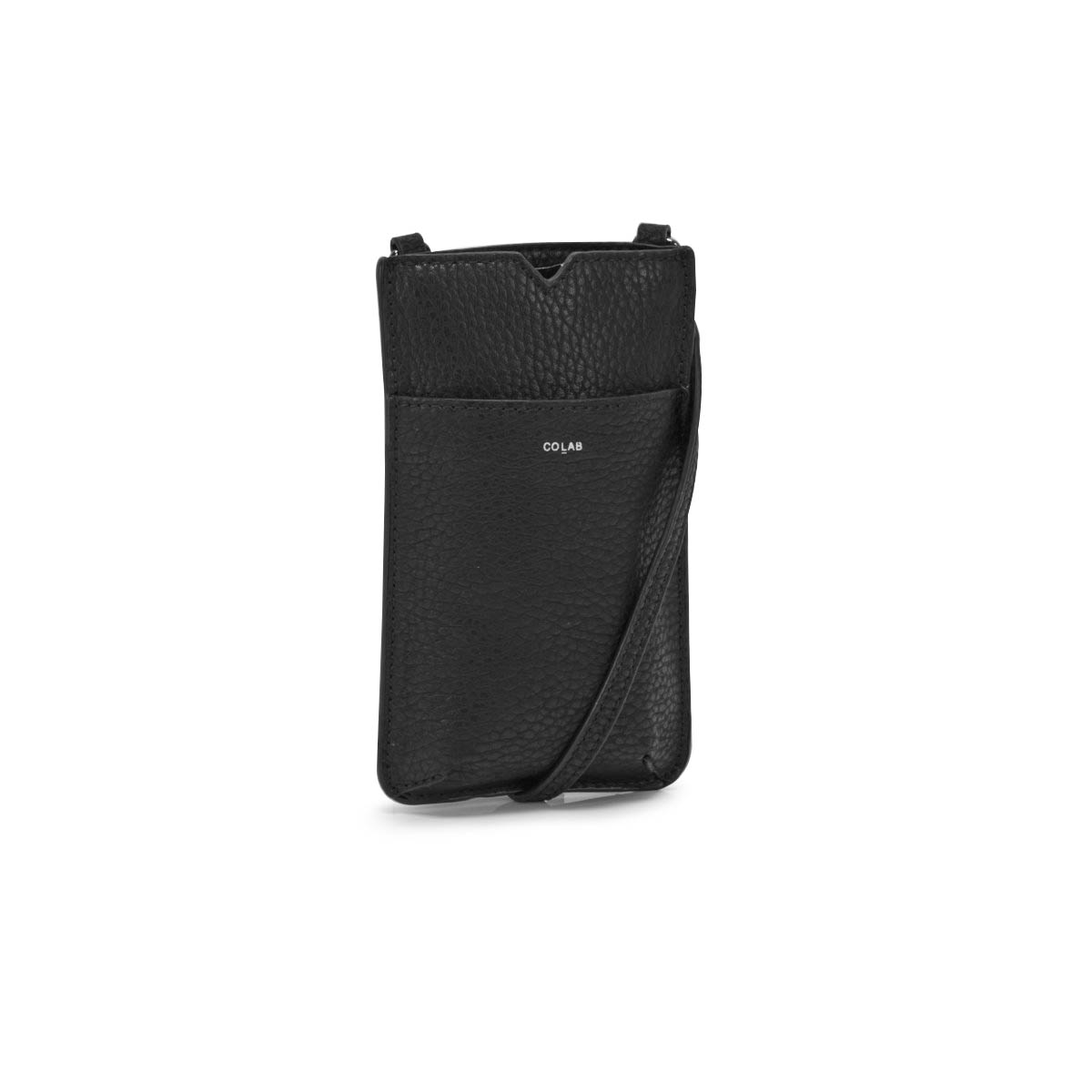 Lds black cell-phone holder crossbody