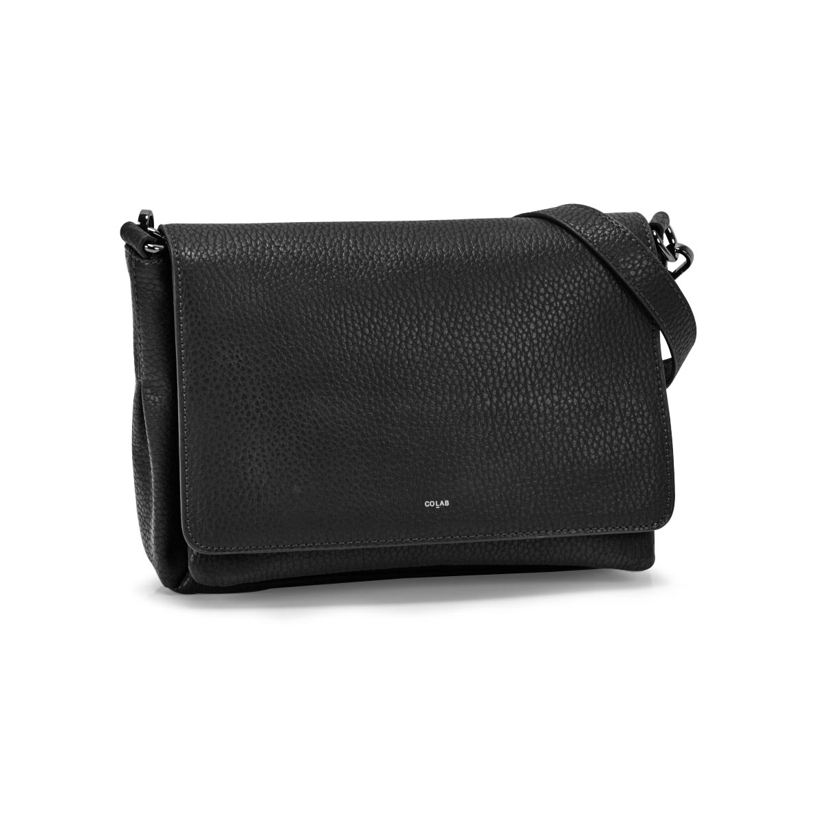 Lds black messenger crossbody bag