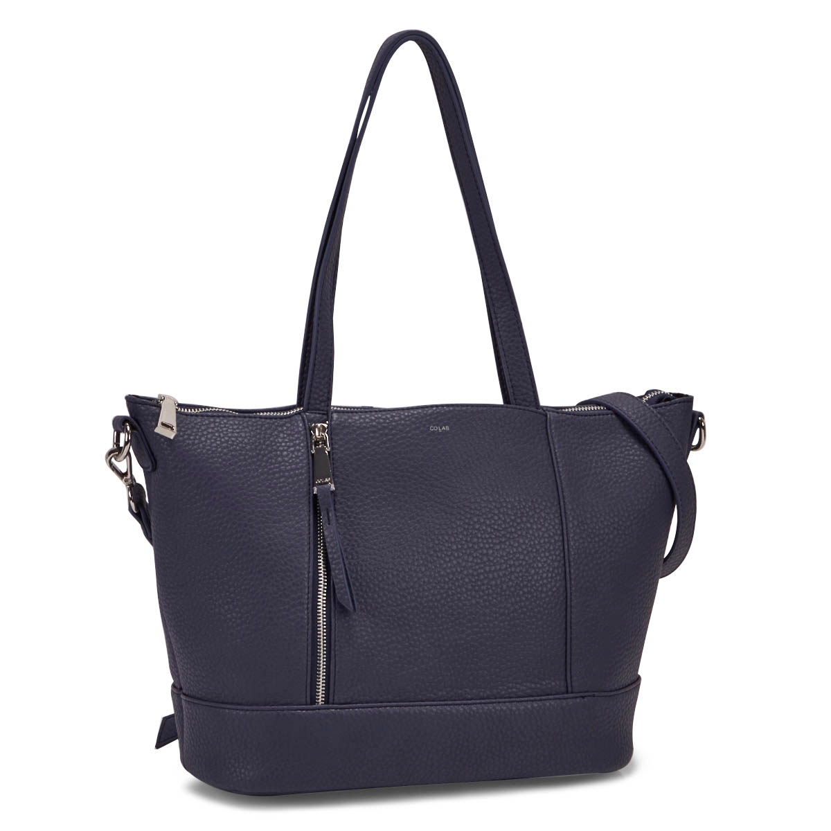 Lds denim top zip large tote bag
