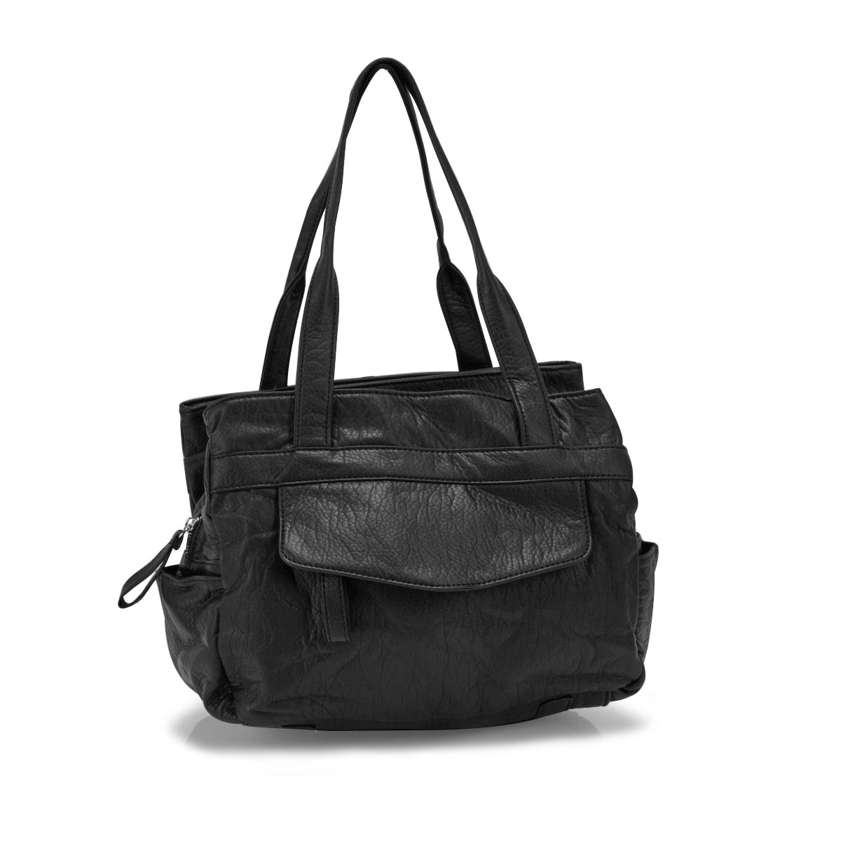Lds black triple crossbody shoulder bag
