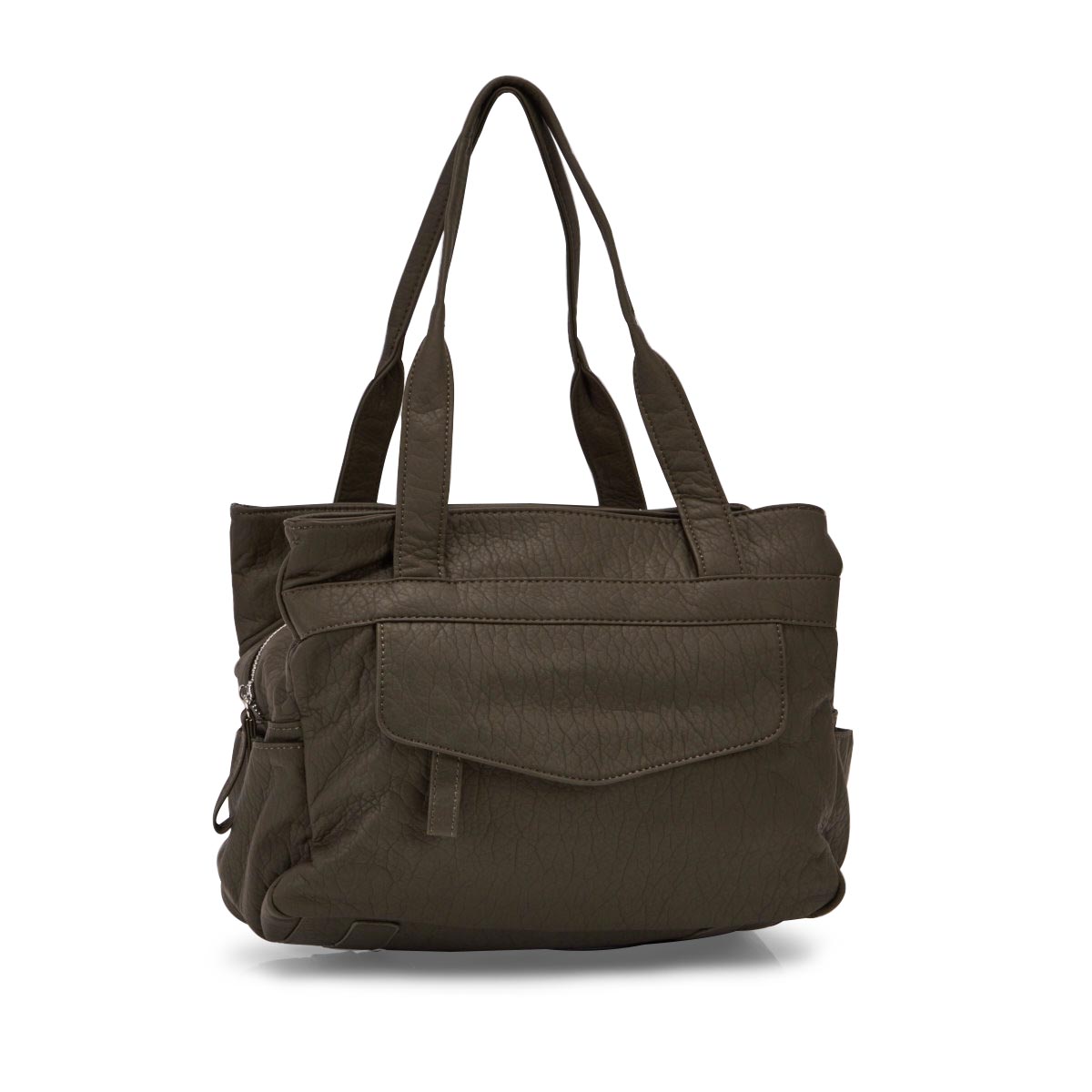 Lds khaki triple crossbody shoulder bag