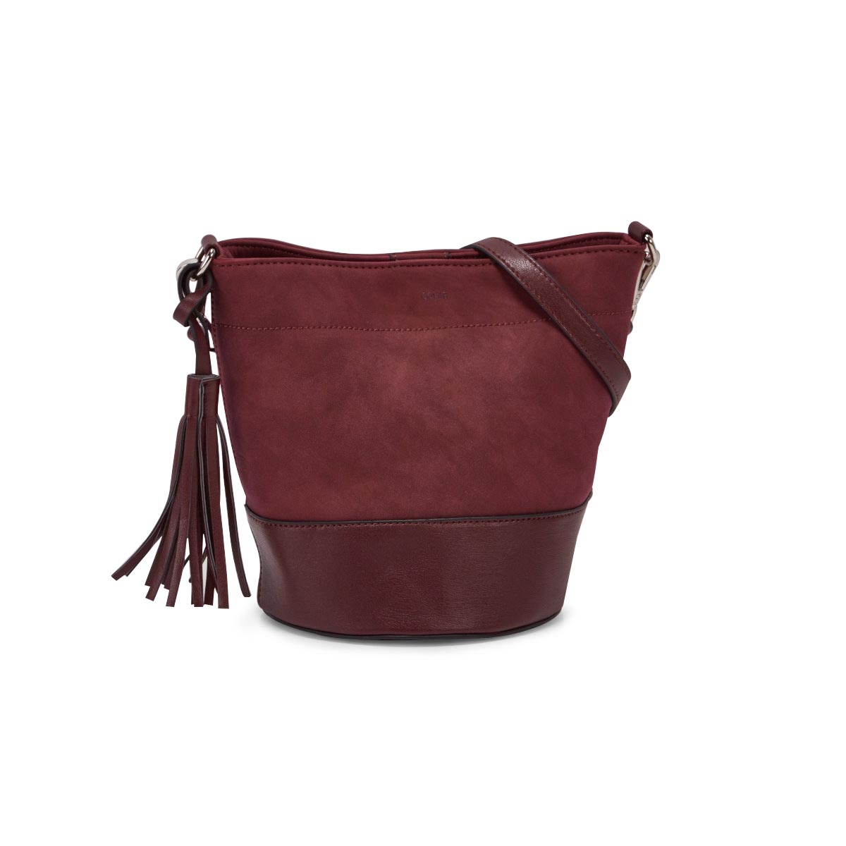 Lds wine small bucket crossbody bag