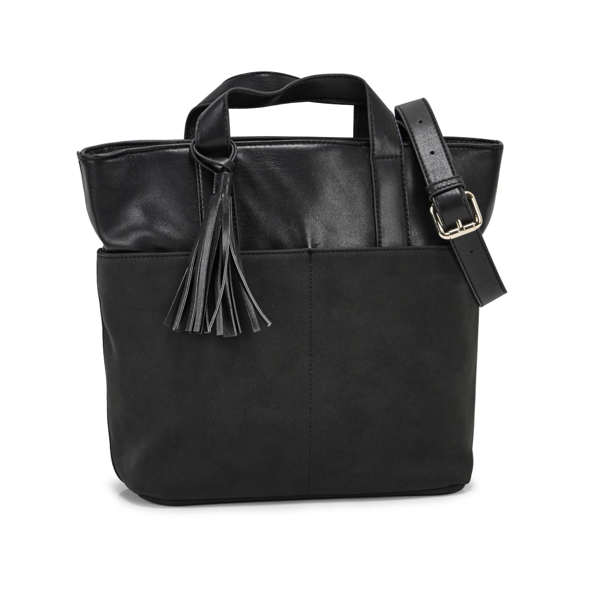 Lds black tassle detail tote bag