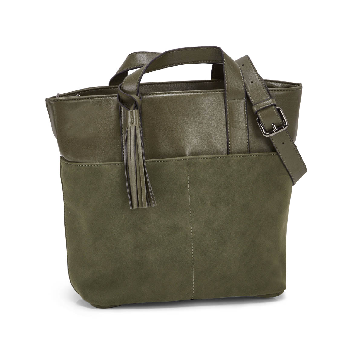 Lds olive tassle detail tote bag